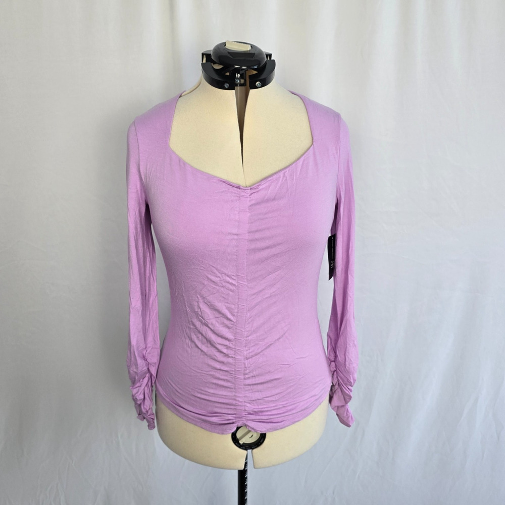 INC International Concepts Cottage Core Blouse Women's M Lavender Rose NWT